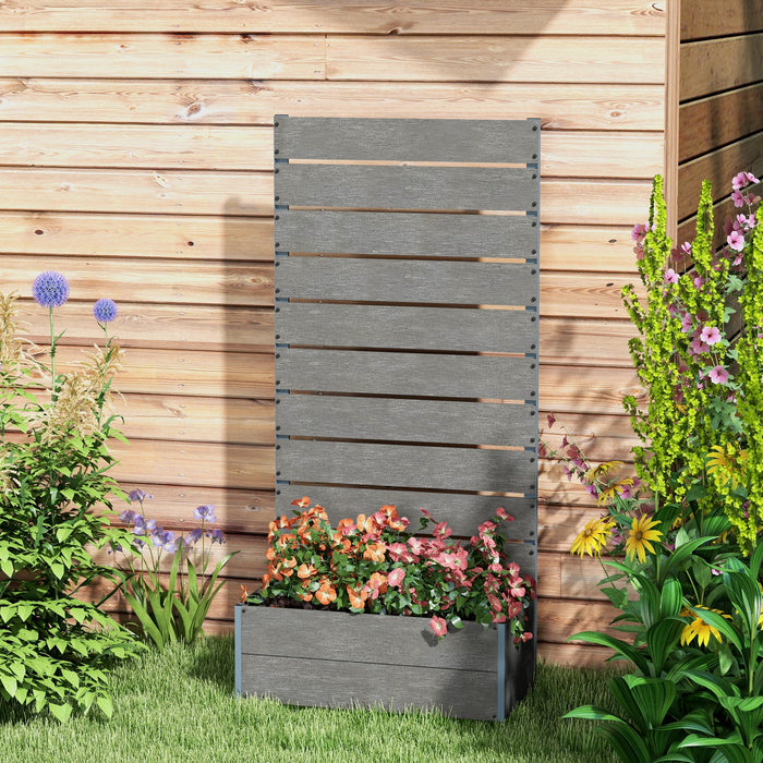 Freestanding Planter with Trellis Support - Garden Box for Climbing Plants, Vines & Flowers with Drainage - Perfect for Outdoor Spaces, Patios, 72x38x150cm Dark Grey