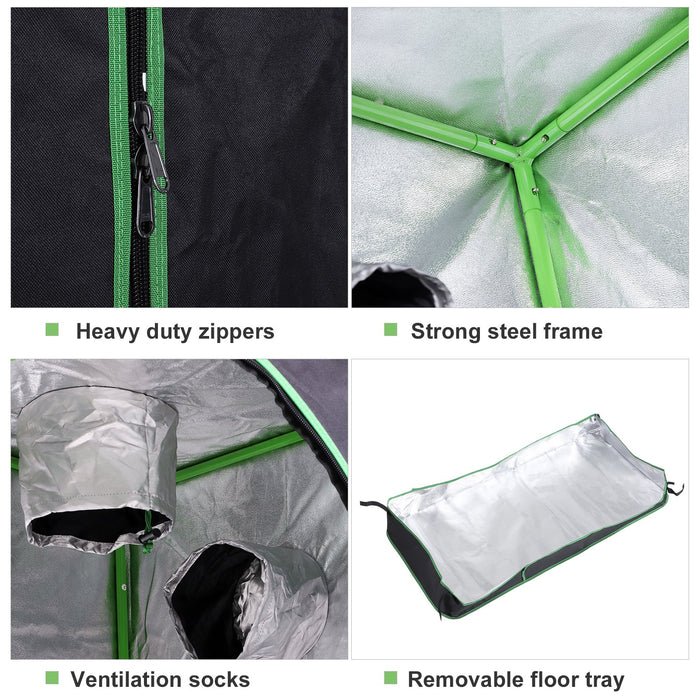 Hydroponic Grow Tent - 600D Reflective Mylar Indoor Plant Growing Shelter with Oxford Canopy, 120x60x150 cm - Ideal for Controlled Environment Agriculture