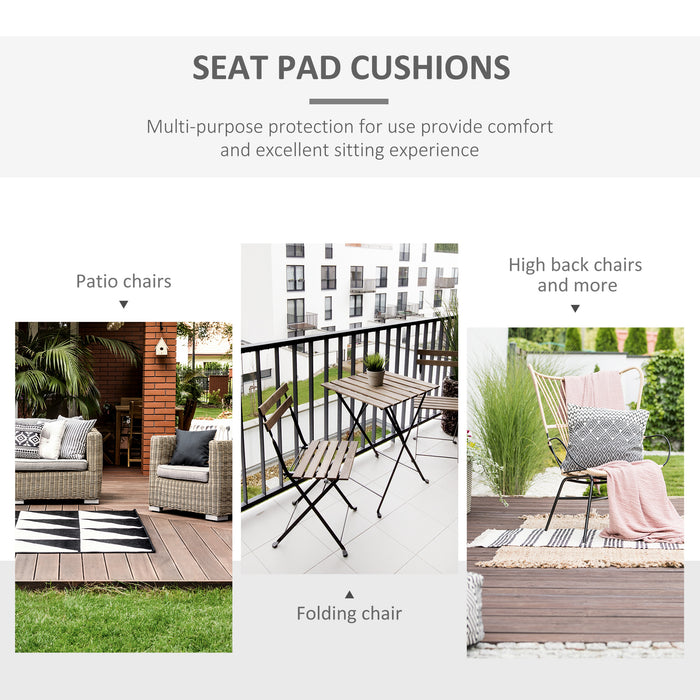 Outdoor Chair Comfort Pads - 45x45cm Cushion Set with Ties for Garden Furniture, Dark Grey - Ideal for Patio Seating Enhancement