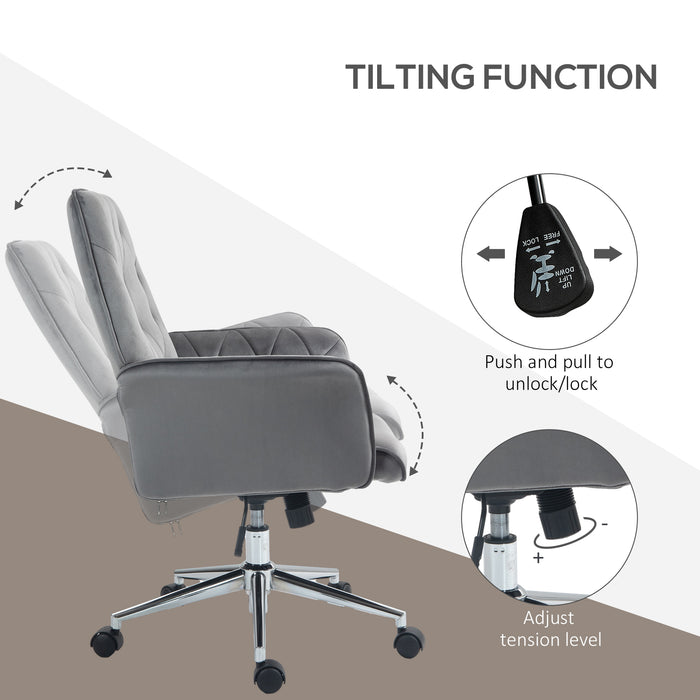 Modern Linen Swivel Computer Chair with Armrest - Adjustable Height, Sleek Dark Grey Design - Ideal for Home Office Comfort and Style