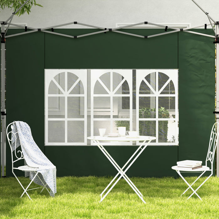 Replacement Gazebo Side Panels with Windows - Fits 3x3m/3x4m Pop-Up Structures, 2-Pack in Green - Ideal for Outdoor Shelter and Privacy