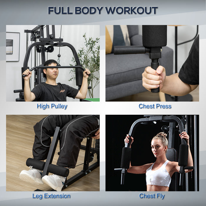 45kg Weight Stack Multifunction Home Gym - Strength Training Equipment with Multiple Exercise Stations - Ideal for Full-Body Workout and Muscle Building