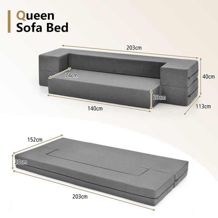 Convertible Sofa Bed - Folding Design, Queen Size, With Washable Cover - Perfect Solution for Guest Stay Overs or Small Living Spaces