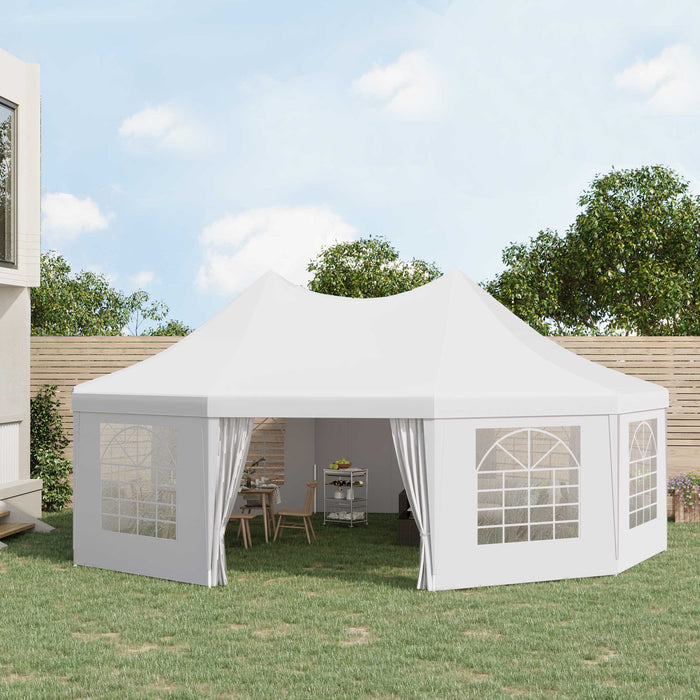 Waterproof Marquee Canopy 8.9x6.5m - Durable Outdoor Event Shelter in White - Ideal for Weddings and Garden Parties