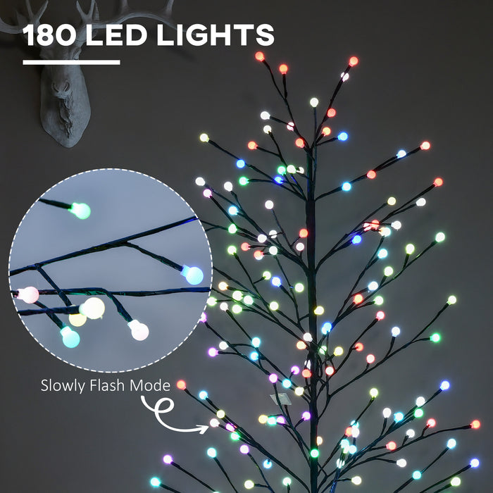 6ft Artificial Tree with 180 Colorful LED Lights - Perfect for Home Parties & Decorative Ambiance - Ideal for Indoor & Sheltered Outdoor Settings