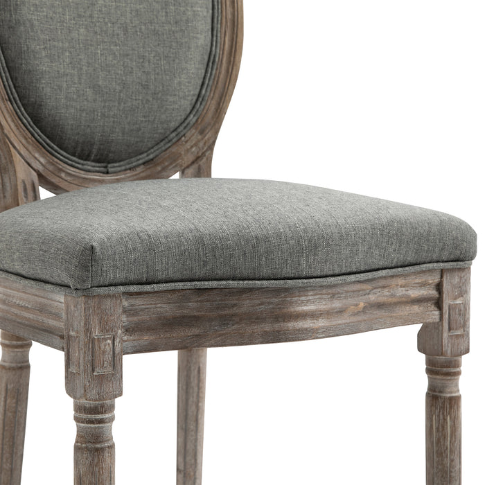 Elegant French-Style Dining Chair Duo - Wood Frame with Foam Padded Seats and Carved Legs - Vintage Design with Foot Pads for Comfortable Traditional Seating