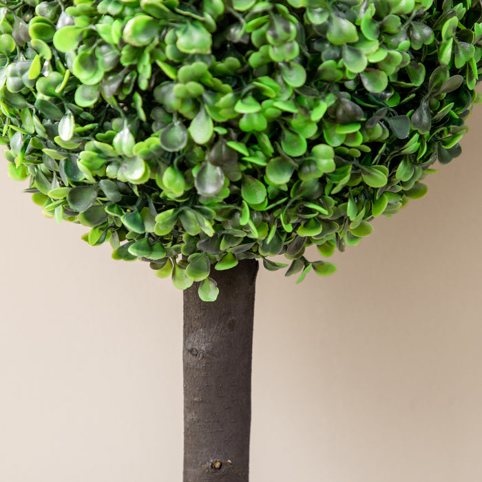 Boxwood Ball Artificial Tree Duo - Lifelike Faux Topiary Plants in Pots for Indoor/Outdoor Décor, 20x20x60cm - Elegant Home & Garden Greenery Enhancements