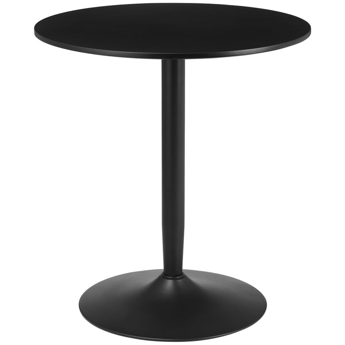 Modern Round Dining Table with Steel Base - Non-Slip Foot Pad, Space-Saving Design for Small Spaces - Ideal for Cozy Dining Rooms and Apartments