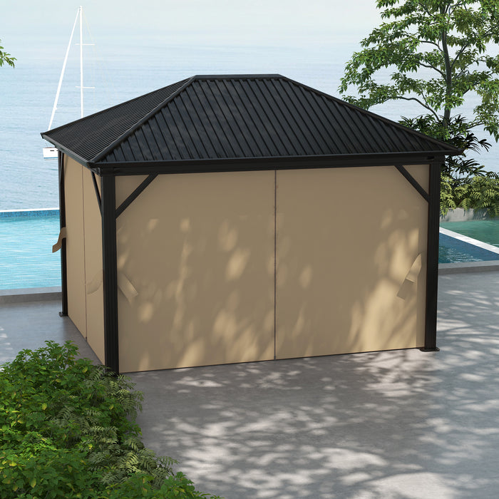 Aluminium Frame 3.6x3m Hardtop Gazebo - Durable Outdoor Shelter with Accessories - Ideal for Garden Parties and Backyard Relaxation