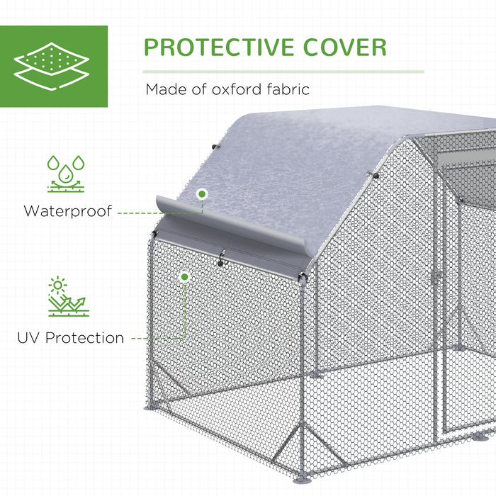 Walk In Chicken Coop with Roof - Spacious 280x190x195 cm Hen House & Duck Pen - Ideal for 4-6 Chickens Outdoor Comfort