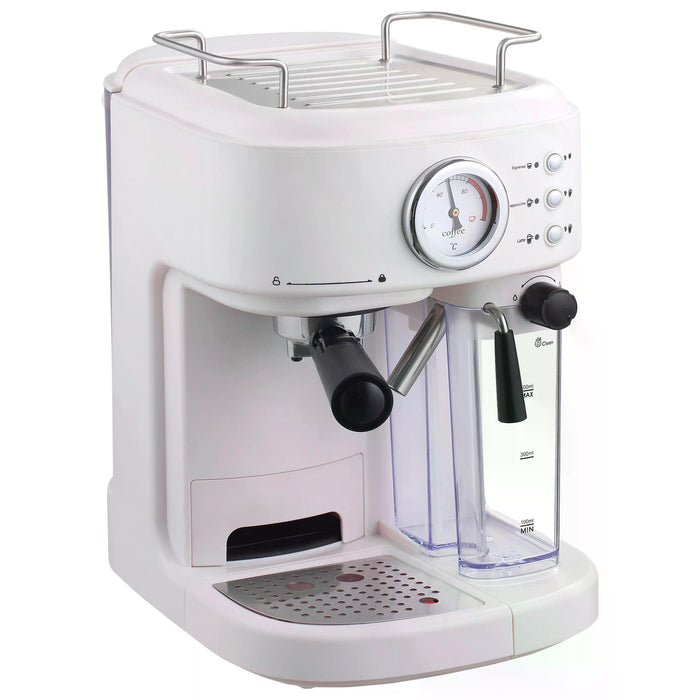 5 Pc Coffee Machine with Espresso, Cappuccino & Latte Options - Includes Milk Frothing Steamer, 1.5L Water Tank, 1250W - Perfect for Home Baristas & Coffee Lovers