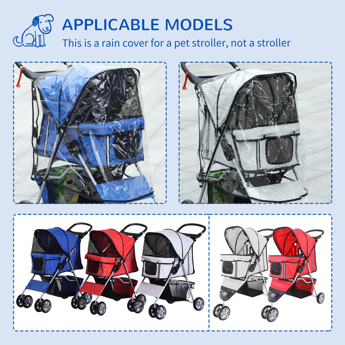 Dog Pram Stroller Rain Cover - Waterproof Canopy with Rear Side Entry for Pet Buggy - Protects Pooches in Inclement Weather Conditions