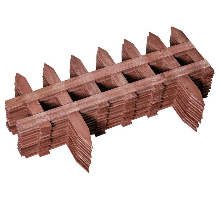 Wooden Garden Fence Kit - 12 Pieces of 60cm Eco-Friendly Barrier - Ideal for Decorative Edging and Landscaping