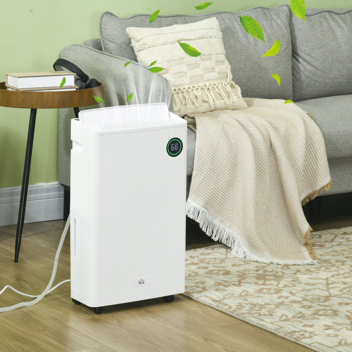 5500mL Dehumidifier with Air Purifier - UVC, Ionizer, 24-Hour Timer, 5 Operation Modes, 16L Daily Capacity - Ideal for Home Laundry Use, White