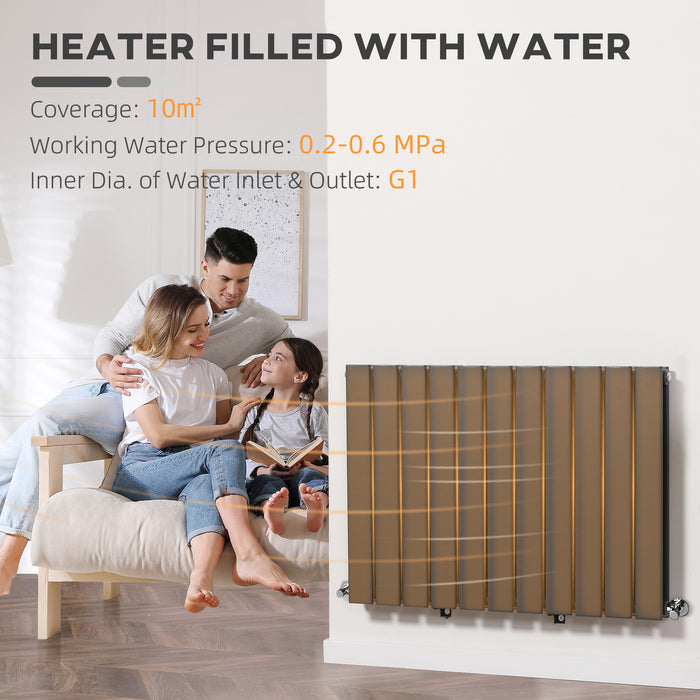 Delonghi DHR032 - 84x60cm Quick Heating Water-Filled Space Heater, Horizontal Designer Radiator - Ideal for Living Rooms, Studies, Garages, and Bathrooms