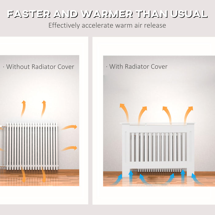 Contemporary Minimalist Radiator Cover - MDF Construction, 112x81x19cm, Sleek White Finish - Stylish Heating Solution for Modern Homes