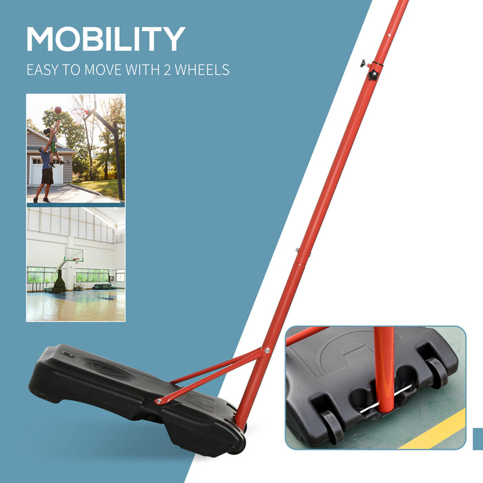 Adjustable Basketball Hoop Stand with Sturdy Steel Frame - Black/Red, Perfect for Outdoor Games - Ideal for Home Court & Player Training