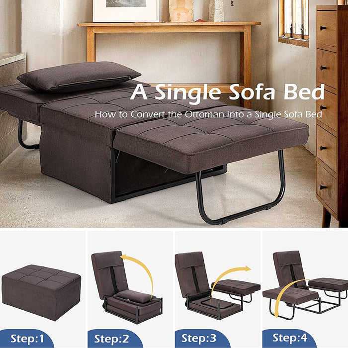 Convertible Furniture Company - 4 in 1 Adjustable Backrest Sofa Bed in Beige - Perfect Solution for Small Living Spaces