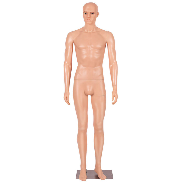 Male Mannequin 184cm Full Height - Full Body Display Manikin with Sturdy Metal Base - Perfect for Retail Shops and Clothing Designers