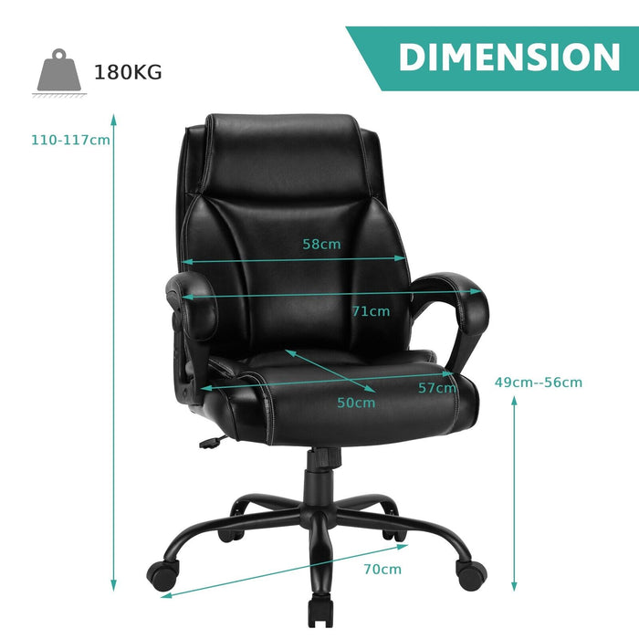 Office Essentials High-Back Chair - Metal Base, Rocking Backrest Office Furniture - Ideal for Extended Office Work