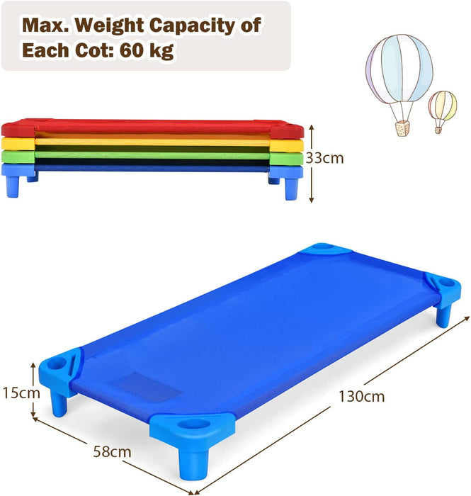 Stackable Kids Nap Cot - Easy Lift Corner Design for Convenient Storage - Ideal Sleep Solution for Daycare and Preschool Children