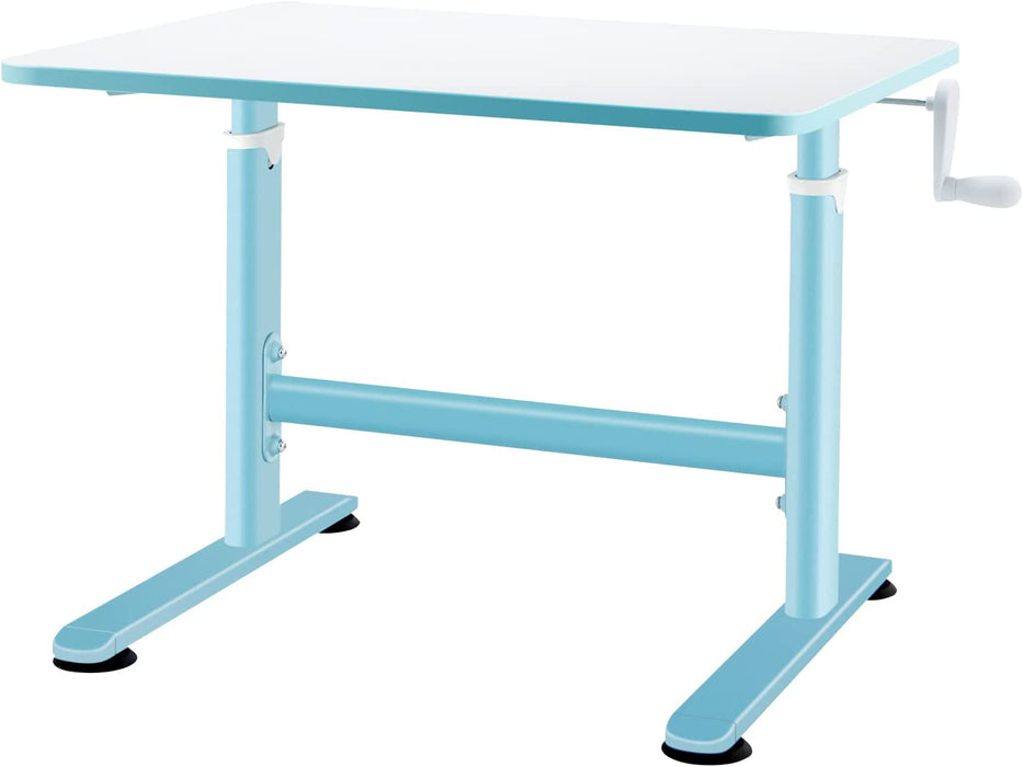 Hand Crank System Kids Desk - Spacious Blue Tabletop, Child-Friendly Design - Ideal for Children's Study and Craft Needs