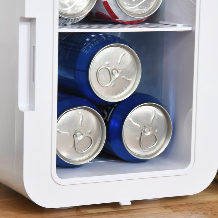 Mini Fridge 4L Capacity for 6 Cans - AC/DC Portable Cooler & Warmer, Ideal for Skincare & Makeup Storage - Perfect for Bedroom, Home, Caravan & Car Use