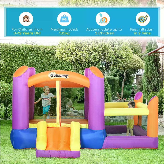 Inflatable Kids Bounce Castle with Slide and Pool - 3-in-1 Outdoor Trampoline, Water Play Area - Fun Activity Center for Children Ages 3-12