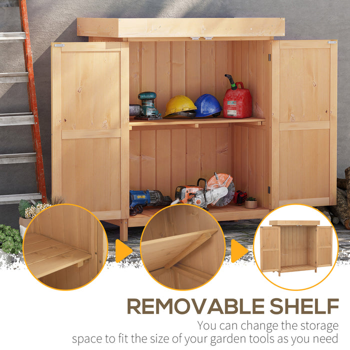 Cedarwood-Burlywood Outdoor Shed - Garden Storage Solution - Ideal for Organizing Tools, Equipment, and Accessories