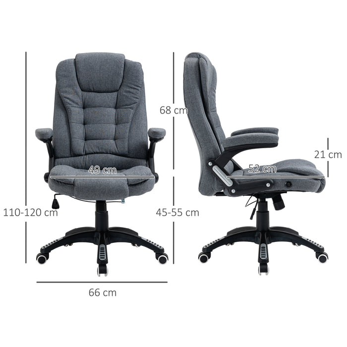 Ergonomic Swivel Chair with Armrests - Comfortable Adjustable & Reclining Office Desk Chair, Dark Grey - Ideal for Home Office and Long Working Hours