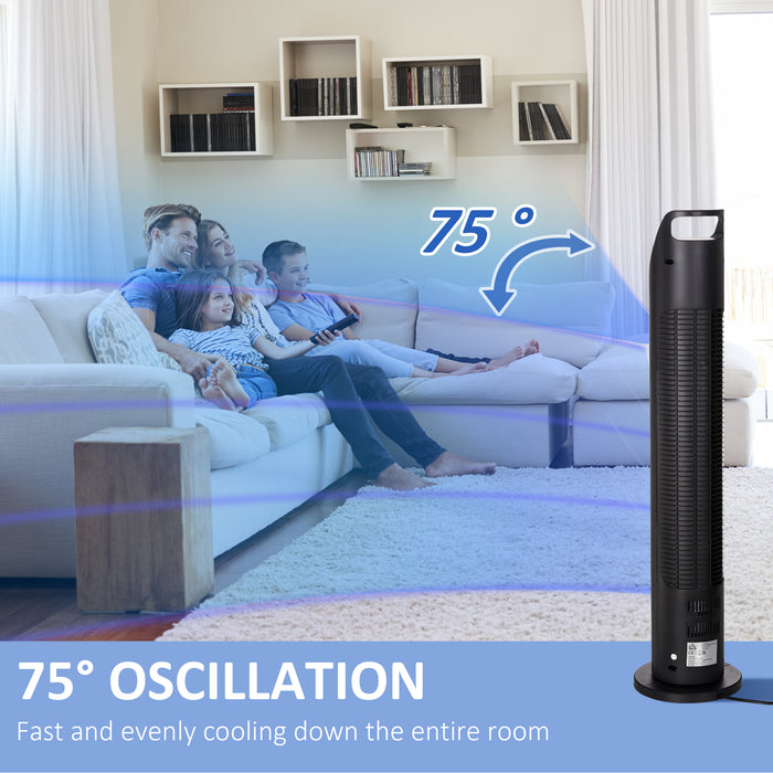 Oscillating Tower Fan with Remote - 4-Hour Timer, 3-Speed Settings, Quiet Operation - Ideal for Home, Bedroom, and Office Cooling Needs