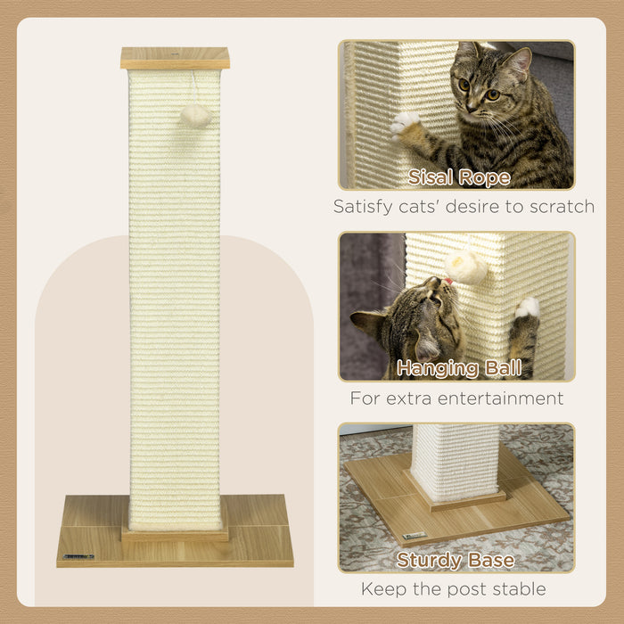 Scratching Post Cat Tree with Play Ball - 80 cm Tall, Durable Sisal Rope Design - Ideal for Cat Scratching and Playtime Needs