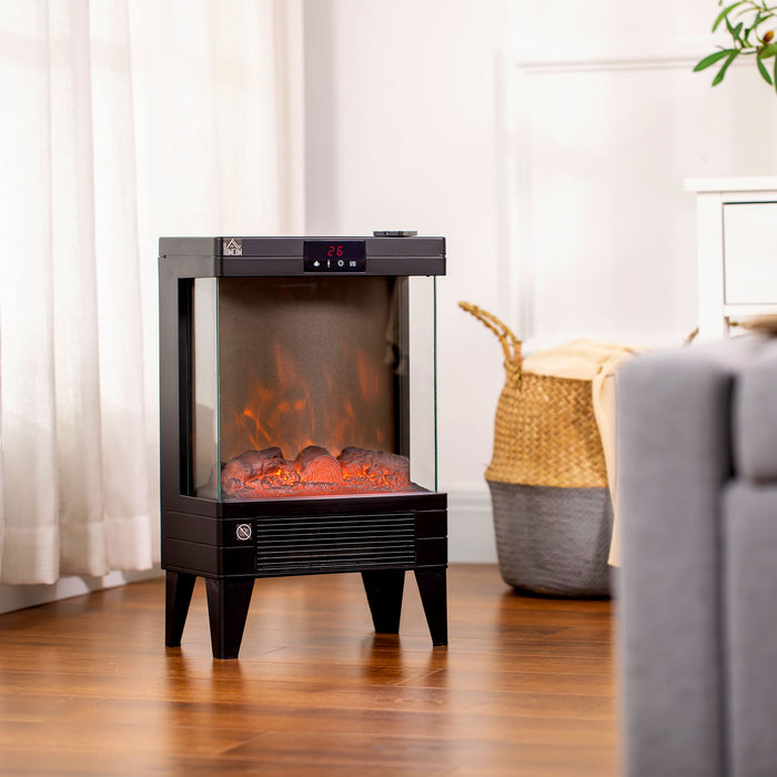 Freestanding Electric Fireplace Heater 750W/1500W - LED Display, Remote Control, Quiet Operation - Perfect for Heating 25m² Indoor Spaces in Style