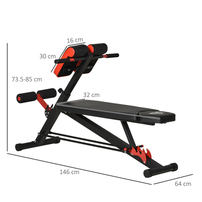 HyperFitness Multi-Workout Bench - Adjustable Dumbbell Bench for Indoor Fitness, Weights, Sit-Ups, Decline and Flat Exercises - Ideal for Full Body Strength Training and Core Development