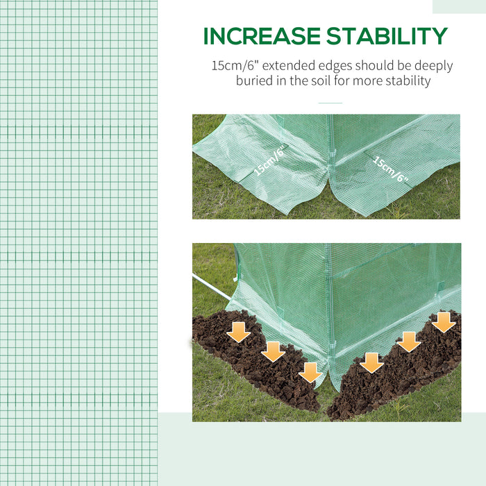 Walk-In Greenhouse PE Replacement Cover - Durable Plant Growhouse Sheeting, 4.5x3x2m in Green - Shields Plants from Elements & Enhances Growth