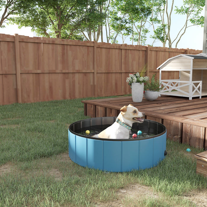 Foldable Dog Pool - Φ100x30H cm, Durable PVC Pet Swim Bath, Easy Setup - Perfect for Dogs and Outdoor Summer Fun