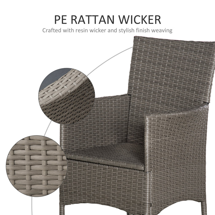 4PC Rattan Outdoor Seating Ensemble - Cushioned Patio Sofa and Chairs Set - Elegant Garden and Backyard Furniture