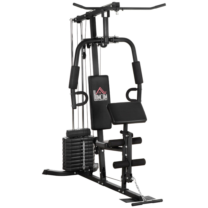Multi-Exercise Gym Station with 45kg Integrated Weights - Full-Body Workout Home Fitness Equipment - Ideal for Strength Training and Muscle Building