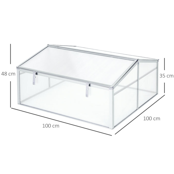 Polycarbonate Greenhouse - Durable Grow House for Flower, Vegetable Plants, and Raised Beds - Ideal for Garden Allotments and Protecting Cultivation 100x100x48cm