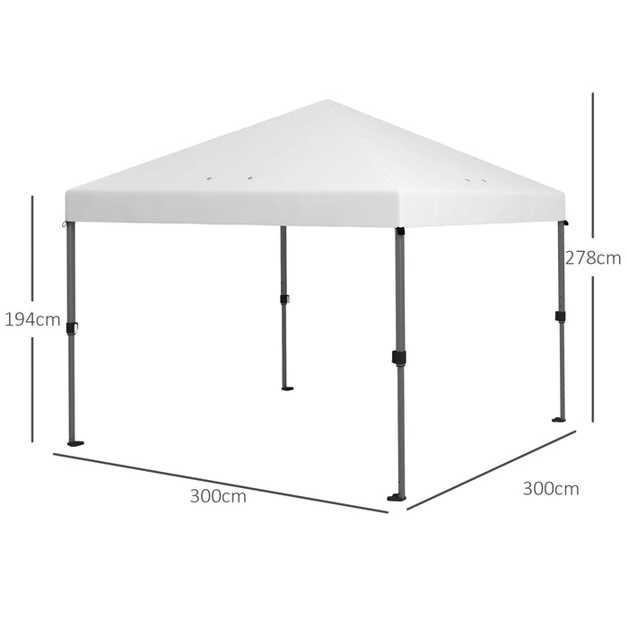 Easy-to-Assemble 3x3m Pop Up Gazebo - One-Person Setup Marquee Party Tent with One-Button Push and Adjustable Legs - Includes Stakes and Ropes for Stability