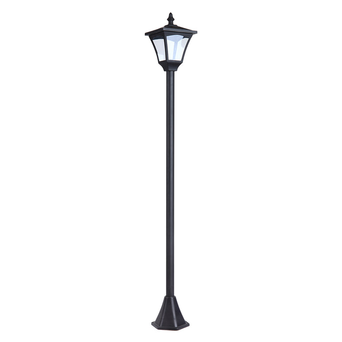 Outdoor Solar LED Post Lamp - Dimmable Sensor Lantern, 1.2M Bollard Pathway Light in Black - Ideal for Garden and Driveway Illumination