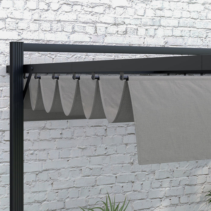 Retractable 3x3m Pergola Gazebo - Aluminium Frame Garden Shelter for Outdoor Living - Ideal for Patios, Decks, and Grill Areas, Dark Grey