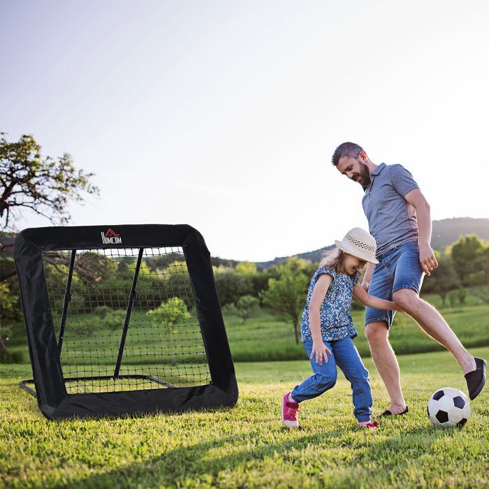 Adjustable Football Training Rebounder Net - Angle Pitch Back System with Target Goal - Quick Folding Design for Easy Setup & Portability