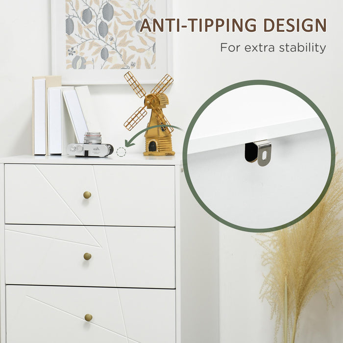 Modern White 4-Drawer Chest - Bedroom Dresser with Sleek Storage Cabinets - Stylish Hairpin Leg Design for Home Organization