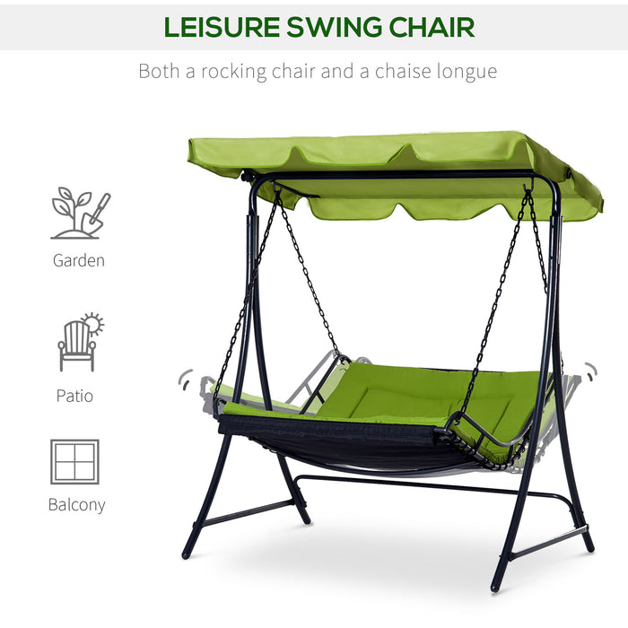 Outdoor Hanging Swing Chair - Durable Green Hammock Seat for Relaxation - Ideal for Garden, Patio, and Backyard Spaces