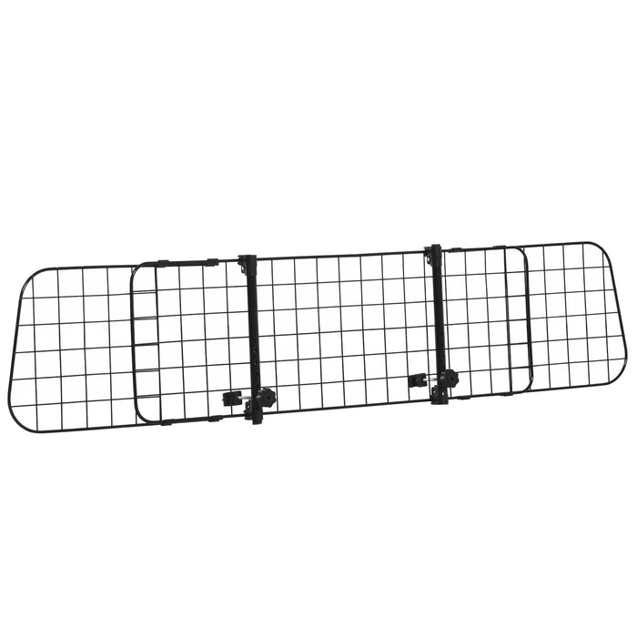 Heavy Duty Pet Dog Car Barrier in Black - Secure Vehicle Safety Mesh Partition for Travelling with Dogs - Keeps Pets Safe and Distracted Driving at Bay