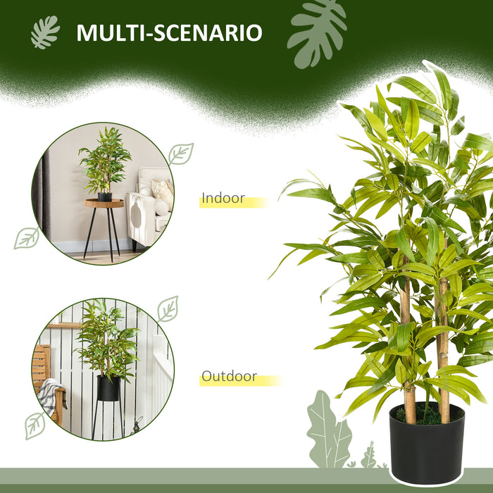 Artificial Bamboo Tree in Decorative Pot - Lifelike Indoor/Outdoor Greenery, 60cm Tall - Enhances Office and Home Ambiance