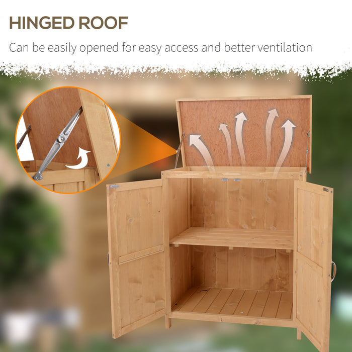 Cedarwood-Burlywood Outdoor Shed - Garden Storage Solution - Ideal for Organizing Tools, Equipment, and Accessories