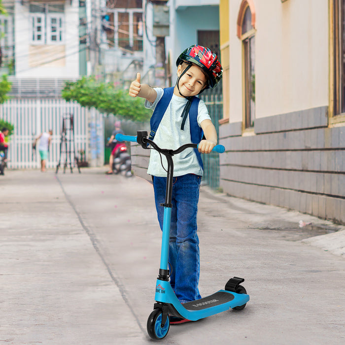 120W Electric Scooter with Battery Display - Adjustable Height & Rear Brake Features - Perfect Ride for Kids 6+ Years, Blue