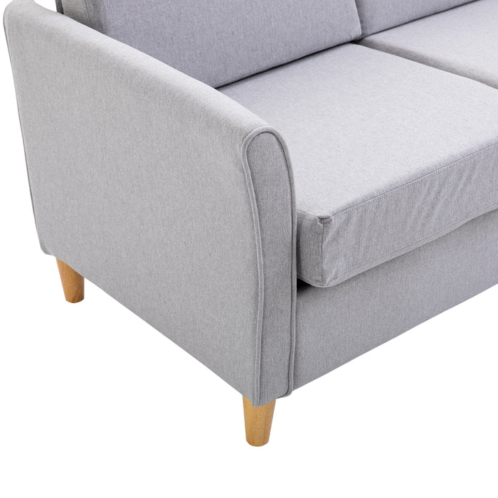 Compact Double Loveseat Sofa - Armrest-Enabled Living Room Furniture in Blue - Ideal for Cozy Intimate Spaces